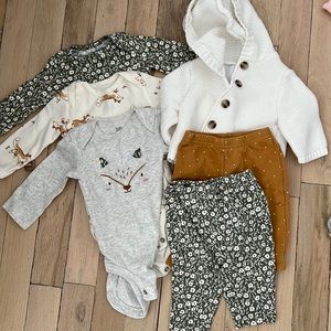 Baby girl outfit bundle, 0-3, Carters and Old Navy